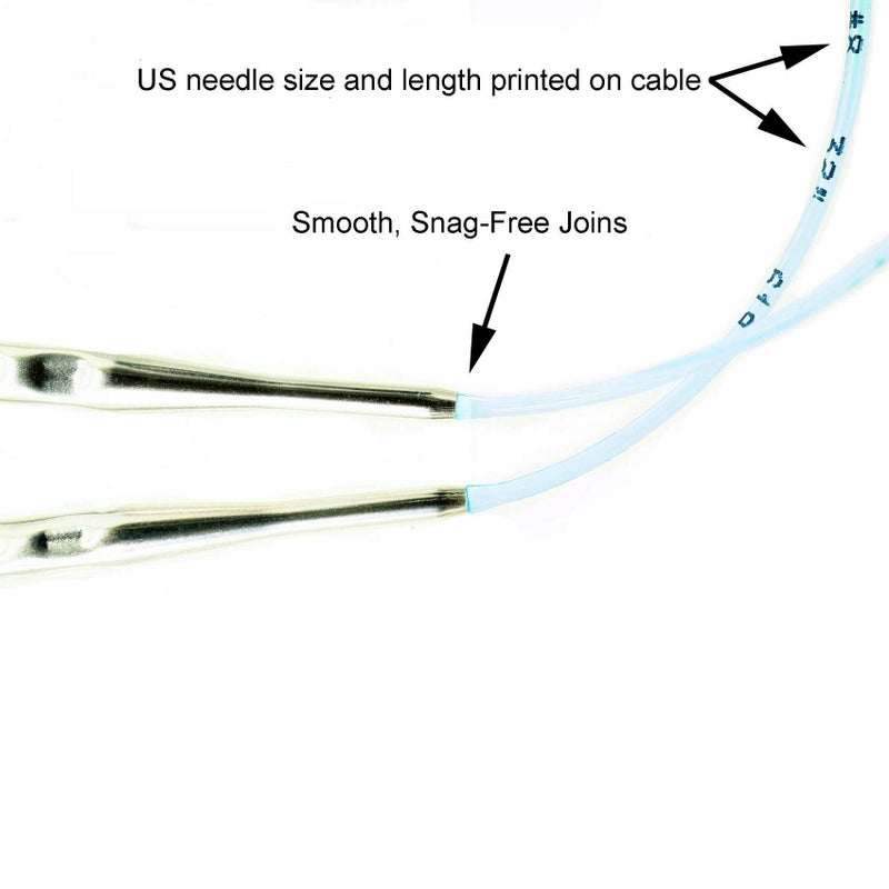addi Rocket 2 Squared Ergonomic 32-inch (80cm) US 4 (3.5mm) Circular Knitting Needle, Textured Finish, Rounded Edges, Long Taper Sharp Tips, Blue Cord with 10 Colorful Stitch Markers - Image 4